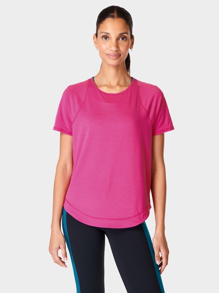 Roz cu mărgele - Tricou Sweaty Betty Breathe Easy - Imaginea 1 din 7