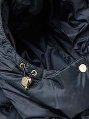 Joules Navy Blue Showerproof Longline Padded Coat With Hood - Image 5 of 5