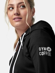 Gym + Coffee Black Chill Zip Womens Hoodie - Image 5 of 5