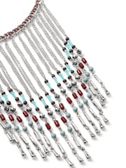Aela Silver Tone Tassel Bead Collar Chain - Image 3 of 3