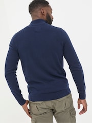 FatFace Rye Navy Blue Half-Neck Jumper - Image 2 of 4