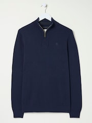 FatFace Rye Navy Blue Half-Neck Jumper - Image 4 of 4