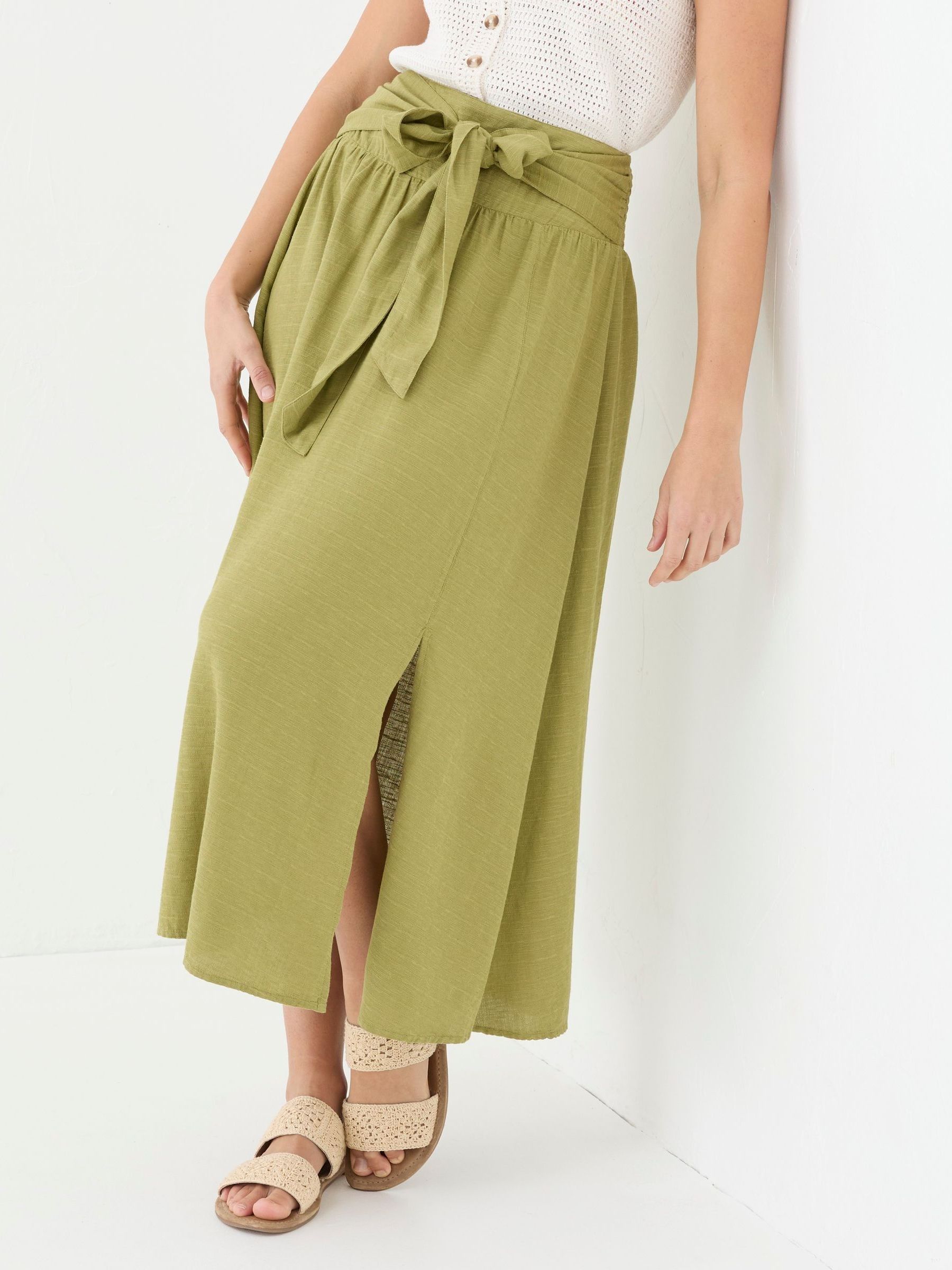 Fatface Sascha Green Midi Skirt