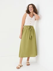 FatFace Sascha Green Midi Skirt - Image 3 of 6