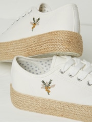 FatFace Francesca White Jute Platform Trainers - Image 2 of 3