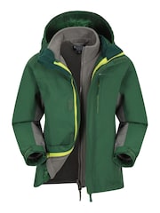 Mountain Warehouse Green Kids Cannonball 3 in 1 Waterproof Jacket - Image 1 of 5