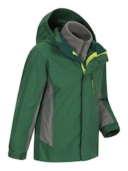 Mountain Warehouse Green Kids Cannonball 3 in 1 Waterproof Jacket - Image 2 of 5