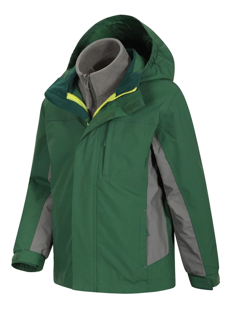 Mountain Warehouse Green Kids Cannonball 3 in 1 Waterproof Jacket - Image 3 of 5