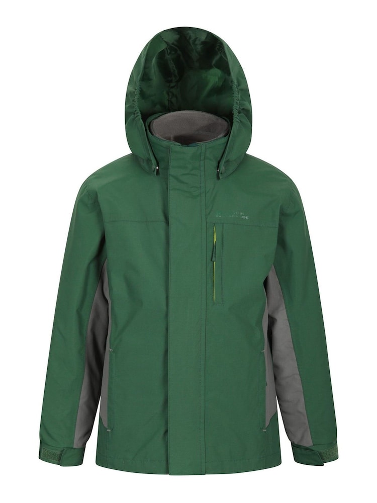 Mountain Warehouse Green Kids Cannonball 3 in 1 Waterproof Jacket - Image 4 of 5