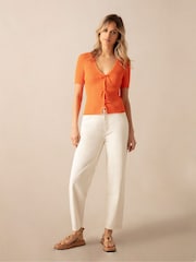 Ro&Zo Tie Front Rib Knit Top - Image 3 of 6