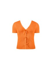 Ro&Zo Tie Front Rib Knit Top - Image 5 of 6