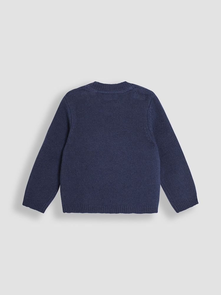 JoJo Maman Bébé Denim Highland Cow Jumper - Image 2 of 3