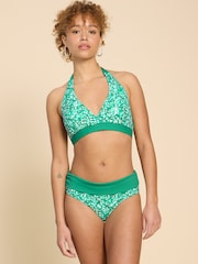 White Stuff Green Reversible Fold Down Bottom Swimsuit - Image 1 of 7