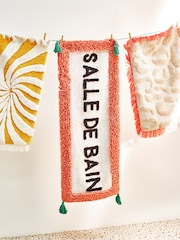 Oliver Bonas Pink Salle De Bain Bordered Runner Bathmat - Image 1 of 4