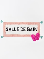 Oliver Bonas Pink Salle De Bain Bordered Runner Bathmat - Image 2 of 4