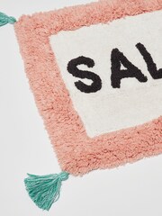Oliver Bonas Pink Salle De Bain Bordered Runner Bathmat - Image 4 of 4