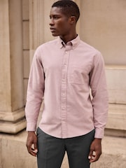 Pink Brushed 100% Cotton Oxford Long Sleeve Shirt - Image 1 of 8