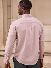 Pink Brushed 100% Cotton Oxford Long Sleeve Shirt - Image 3 of 8