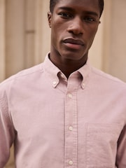 Pink Brushed 100% Cotton Oxford Long Sleeve Shirt - Image 5 of 8