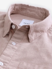 Pink Brushed 100% Cotton Oxford Long Sleeve Shirt - Image 8 of 8