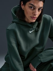Nike Dark Green Mini Phoenix Fleece Swoosh Pullover Hoodie - Image 5 of 6