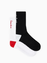 AllSaints White Unlucky Lucky Socks 2 Pack - Image 1 of 2