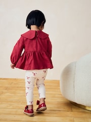 Red Bow Peplum 100% Cotton Top and Leggings Set (3mths-7yrs) - Image 1 of 2