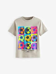 Stone Neon Football Regular Fit Short Sleeve Graphic 100% Cotton T-Shirt (3-16yrs) - Image 1 of 5