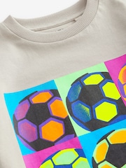 Stone Neon Football Regular Fit Short Sleeve Graphic 100% Cotton T-Shirt (3-16yrs) - Image 4 of 5