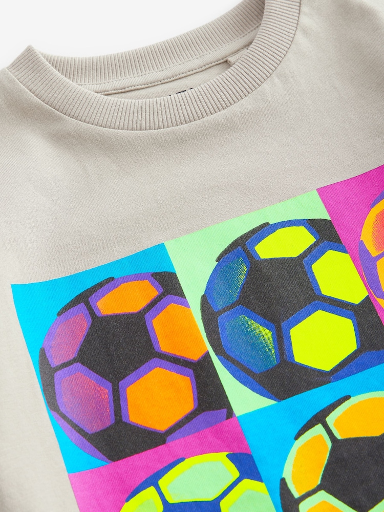 Pierre Neon Football - T-shirt graphique à manches courtes 100% coton (3-16ans) - Image 4 of 5