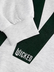 Grey Official Wicked Movie License Varsity Graphic Vee Neck Sweatshirt - Image 9 of 9