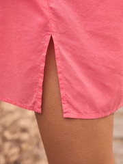 Coral Pink 100% Cotton Beach Shirt Cover-Up - Image 8 of 10