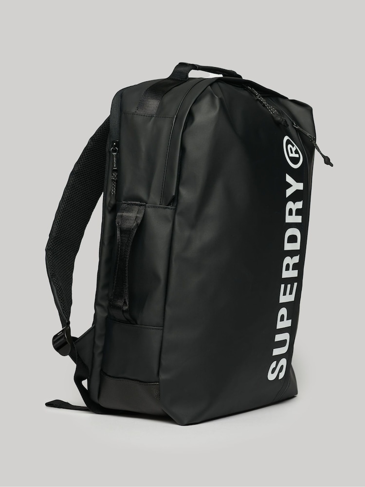 Superdry Black Tarp 100% Cotton Backpack - Image 3 of 5