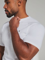 Tailored Athlete White Muscle Fit Signature T-Shirt - Image 3 of 6