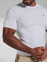 Tailored Athlete White Muscle Fit Signature T-Shirt - Image 5 of 6