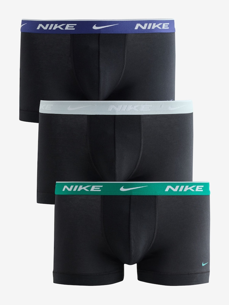 Nike Ice Grey Essential Cotton Stretch Trunks 3 Pack - Image 1 of 5 Nike Ice Grey Essential Cotton Stretch Trunks 3 Pack - Image 1 of 5