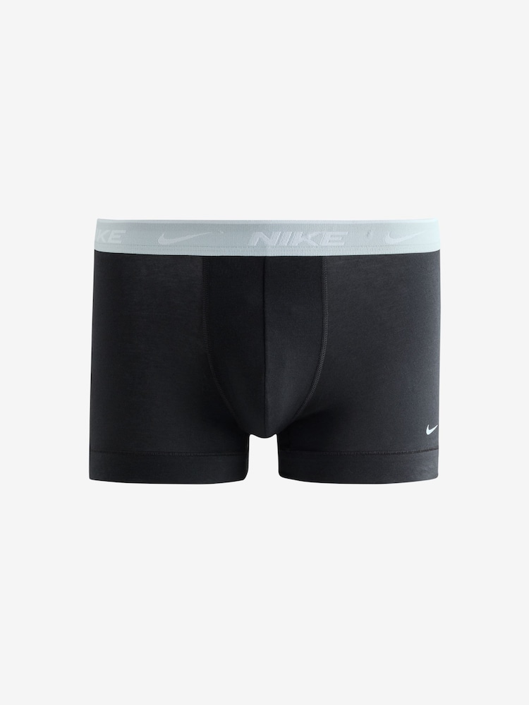 Nike Ice Grey Essential Cotton Stretch Trunks 3 Pack - Image 2 of 5 Nike Ice Grey Essential Cotton Stretch Trunks 3 Pack - Image 2 of 5