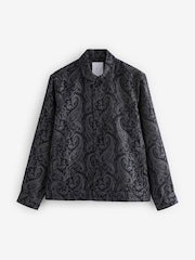 Paisley Blue Pattern Tapestry Shacket Overshirt - Image 7 of 9