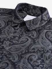 Paisley Blue Pattern Tapestry Shacket Overshirt - Image 8 of 9