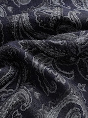 Paisley Blue Pattern Tapestry Shacket Overshirt - Image 9 of 9