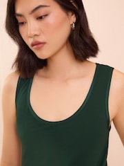 Love & Roses Green Jersey Scoop Neck Vest Top - Image 2 of 4