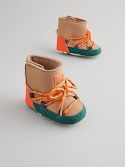 Neutral Colourblock Baby Quilted Snow Boots (0-24mths) - Image 1 of 7