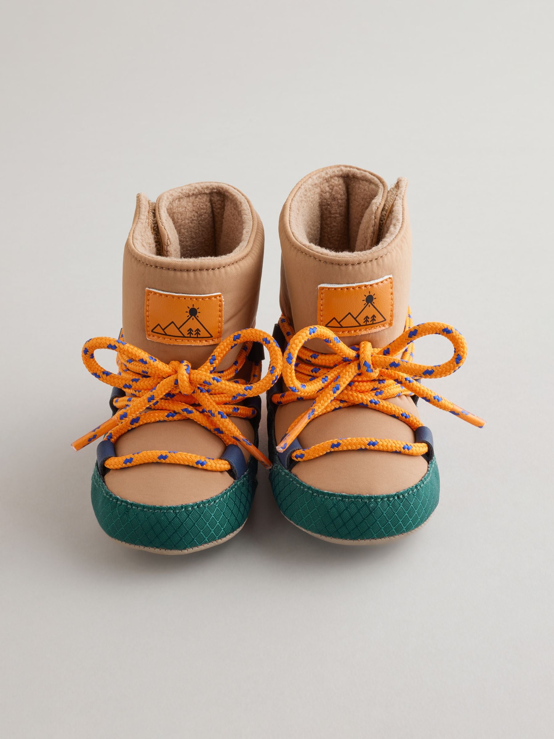 Neutral Colourblock Baby Quilted Snow Boots 0 24mths