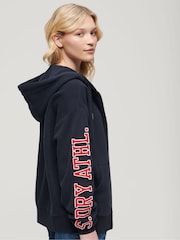 Superdry Blue Boyfriend College Logo Zip Hoodie - Image 3 of 6