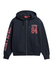 Superdry Blue Boyfriend College Logo Zip Hoodie - Image 4 of 6