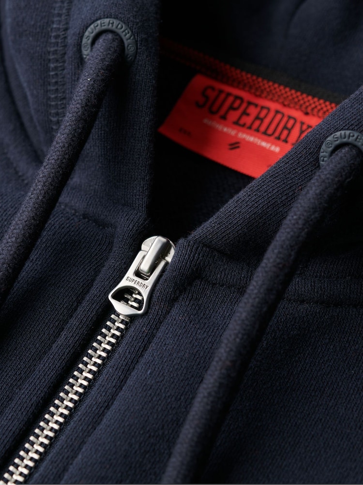 Superdry Blue Boyfriend College Logo Zip Hoodie - Image 6 of 6