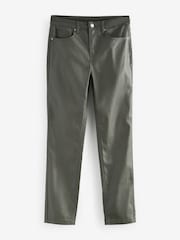 Olive Green Coated Slim Straight Jeans - Image 2 of 4