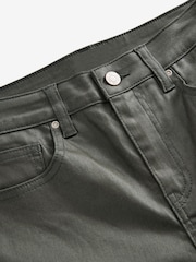 Olive Green Coated Slim Straight Jeans - Image 3 of 4