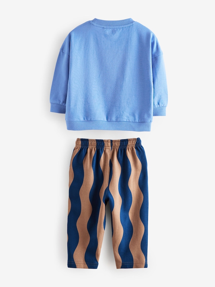 Blue Safari Long Sleeve Top and Joggers Set (3mths-7yrs) - Image 2 of 4