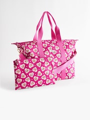 Cath Kidston Pink Lace Hearts Overnight Bag - Image 1 of 6